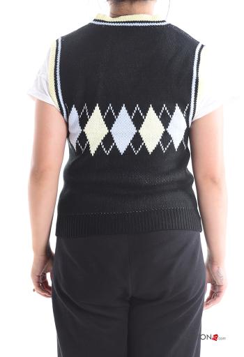 Geometric pattern sleeveless Sweater with v-neck - ph 2