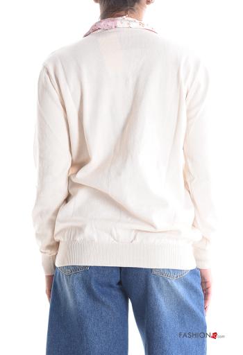 long sleeve Cardigan with buttons with scarf - ph 2