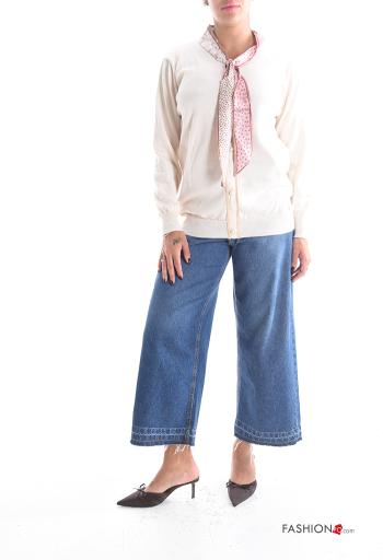 long sleeve Cardigan with buttons with scarf - ph 5