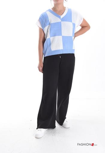 Geometric pattern sleeveless Sweater with v-neck - ph 5