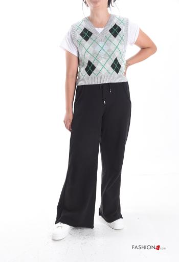 Geometric pattern sleeveless Sweater with v-neck - ph 5