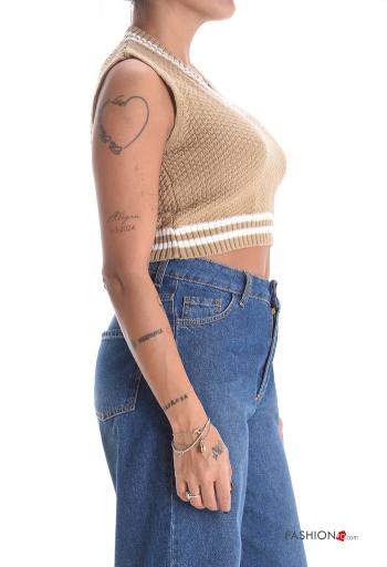 sleeveless mini Sweater with v-neck - ph 3