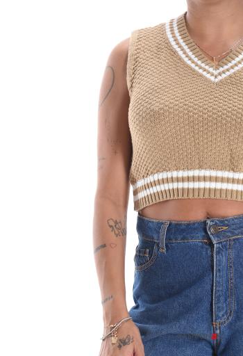 sleeveless mini Sweater with v-neck - ph 4