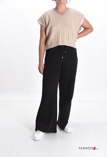 Maglione senza maniche Fantasia ricamata scollo a V - ph 5