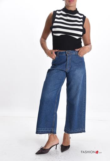 Maglione senza maniche corto Fantasia righe a collo alto - ph 5