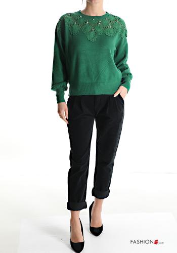 Pull avec strass broderie anglaise - ph 5