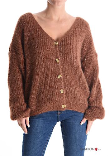 Strickjacke mit Knöpfen mit V-Ausschnitt - ph 1