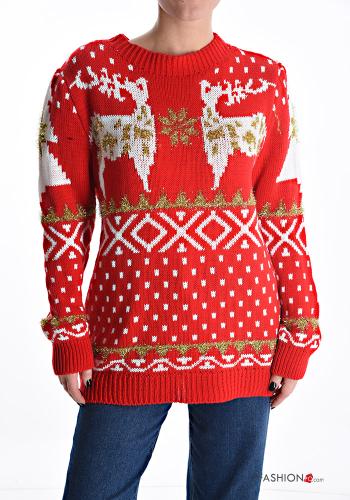 Christmas lurex crew neck Sweater