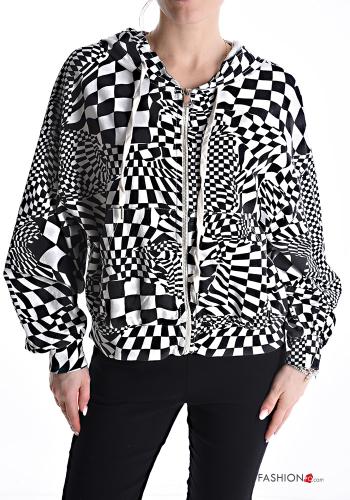 Sweatshirt en Coton avec poches à capuche avec fermeture éclair