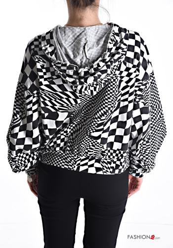 Felpa in Cotone con zip con tasche con cappuccio - ph 2