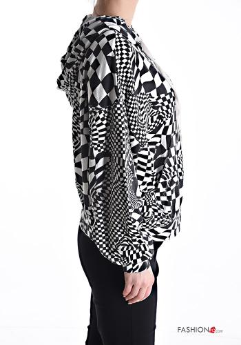 Felpa in Cotone con zip con tasche con cappuccio - ph 3