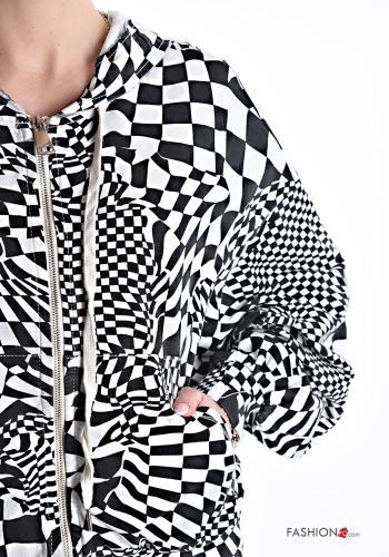 Felpa in Cotone con zip con tasche con cappuccio - ph 4
