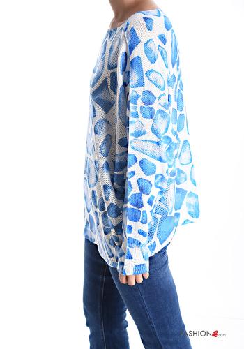 Abstract print long sleeve crew neck Sweater - ph 3