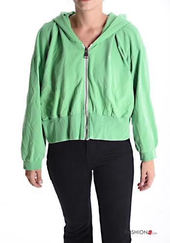 Felpa in Cotone con zip con cappuccio - ph 1