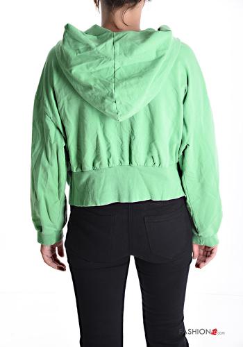 Felpa in Cotone con zip con cappuccio - ph 2