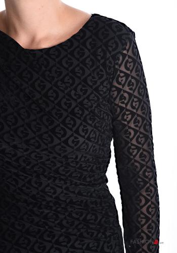 Patterned long sleeve crew neck mini Dress with lining - ph 4