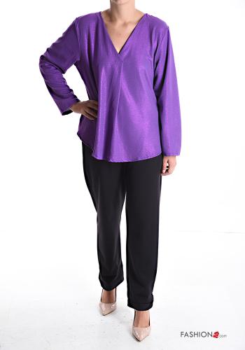 Blouse manches longues à col en V - ph 5