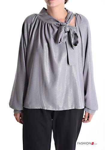 Blusa maniche lunghe con fiocco - ph 1