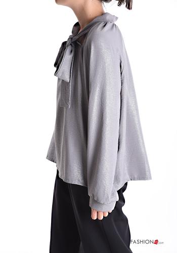 Blusa maniche lunghe con fiocco - ph 3
