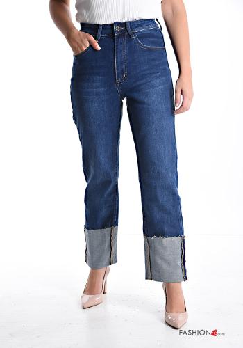 Jeans aus Baumwolle mit Knöpfen mit Reißverschluss mit Taschen - ph 1