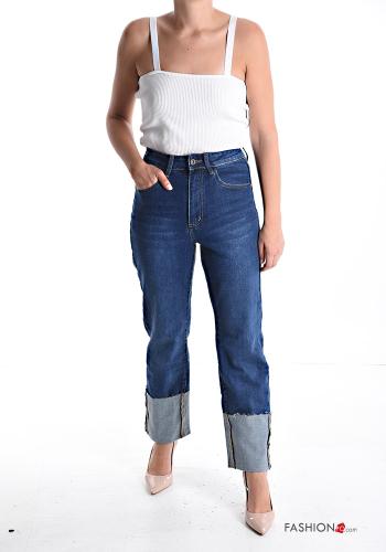 Jeans aus Baumwolle mit Knöpfen mit Reißverschluss mit Taschen - ph 5