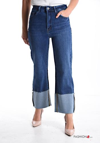 Jeans aus Baumwolle mit Knöpfen mit Reißverschluss mit Taschen - ph 1