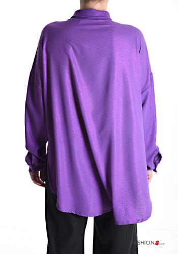 Camicia oversize maniche lunghe con bottoni con tasche - ph 2