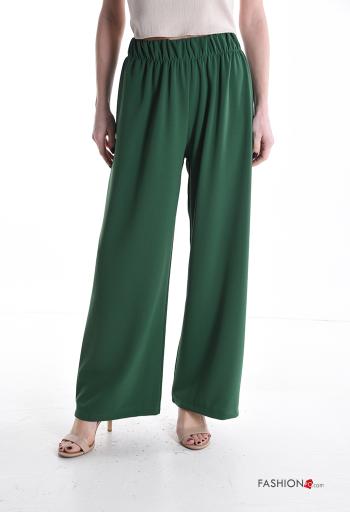 Pantalone wide leg con elastico