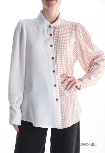 Houndstooth long sleeve with collar Shirt with buttons