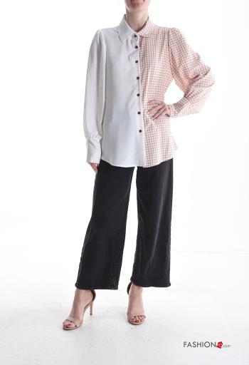Houndstooth long sleeve with collar Shirt with buttons - ph 5