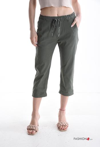 Pinocchietti in Cotone skinny con tasche con elastico