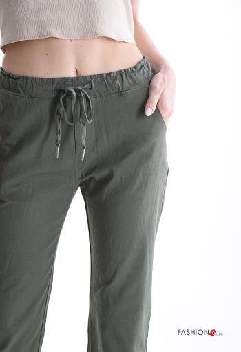 Pinocchietti in Cotone skinny con tasche con elastico - ph 4