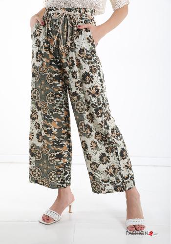 Hose  mit Gürtel mit Taschen Mix Muster - ph 1