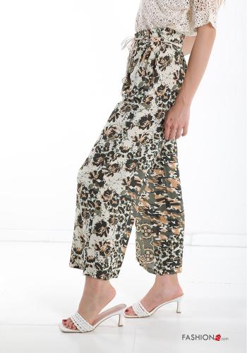 Hose  mit Gürtel mit Taschen Mix Muster - ph 3