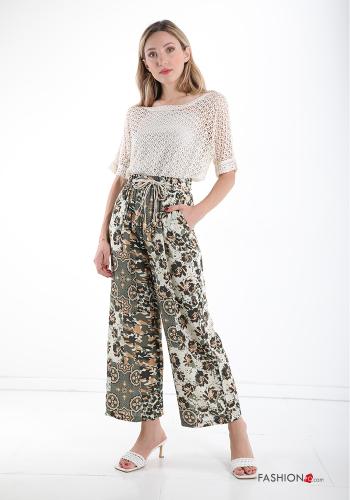 Hose  mit Gürtel mit Taschen Mix Muster - ph 5