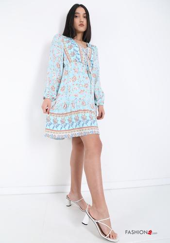 Kleid  mit Volants V-Ausschnitt Blumenmuster - ph 5