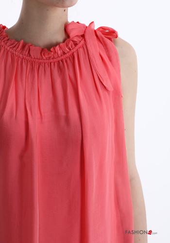 Ärmelloses Kleid aus Seide mit Schleife - ph 4