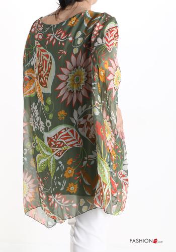 Blusa in Seta Fantasia floreale maniche a tre quarti - ph 2