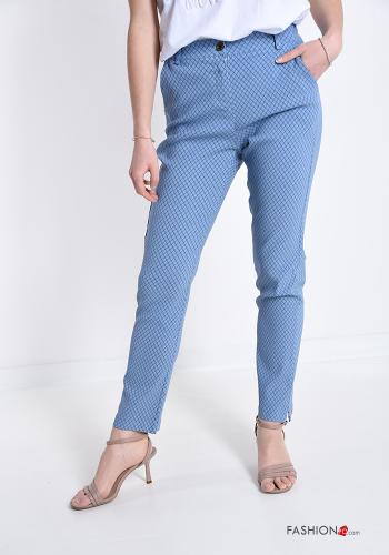 Geometrisches Muster Chino mit Taschen - ph 1