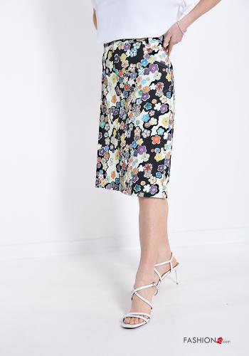 Gonna in Cotone Fantasia floreale con tasche - ph 3