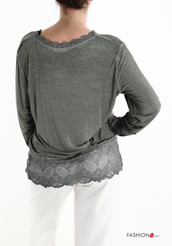 lace trim Long sleeved top - ph 2