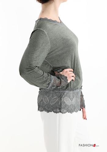 lace trim Long sleeved top - ph 3