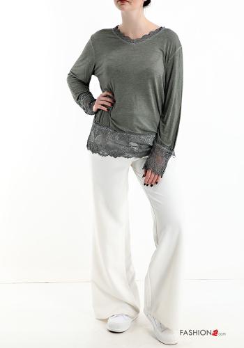 lace trim Long sleeved top - ph 5