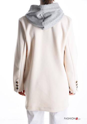 Cotton Coat with buttons without lining with pockets with hood - ph 2