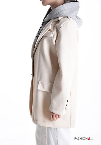 Cotton Coat with buttons without lining with pockets with hood - ph 3