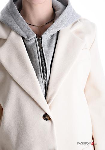 Cotton Coat with buttons without lining with pockets with hood - ph 4