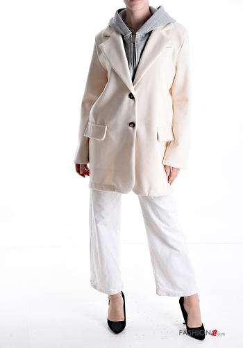 Cotton Coat with buttons without lining with pockets with hood - ph 5
