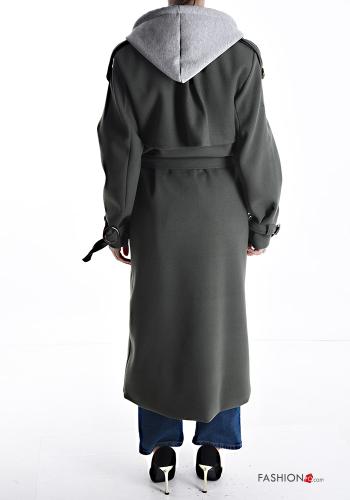 Manteau en Coton croisé avec ceinture avec doublure - ph 2
