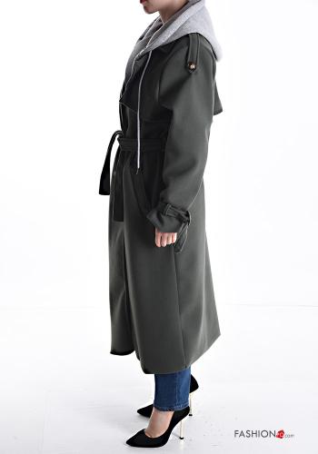 Manteau en Coton croisé avec ceinture avec doublure - ph 3