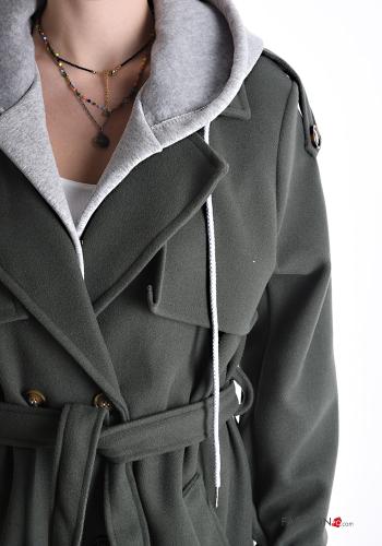 Manteau en Coton croisé avec ceinture avec doublure - ph 4